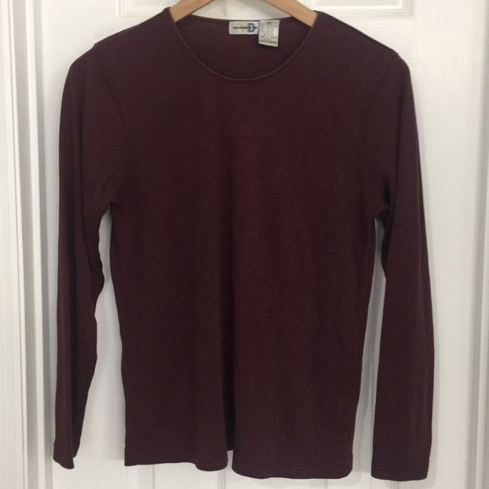 Paul Harris Design Maroon Long Sleeve Tee Sz M